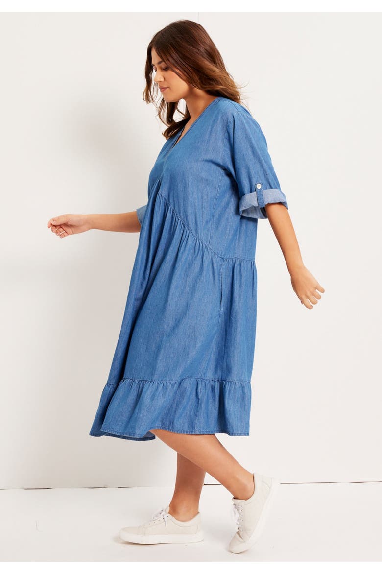 Ruffled Denim Dress