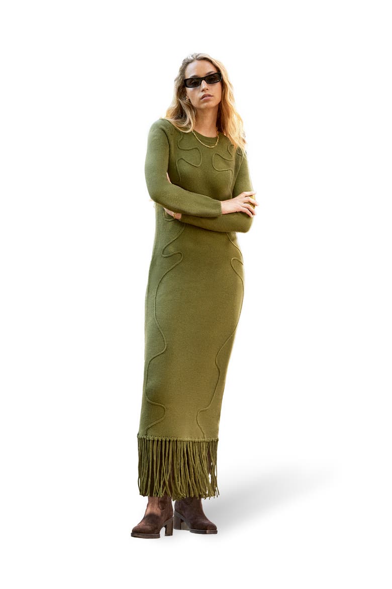 Applique Knit Maxi Dress
