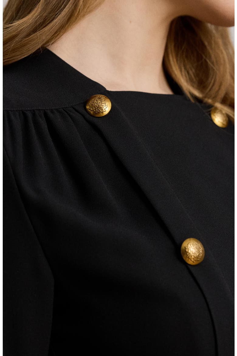 Long Sleeve Double Breasted Georgette Coat Dress