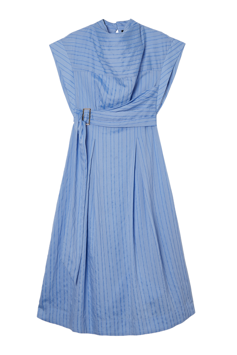 Belted Woven Midi Shirt Dress