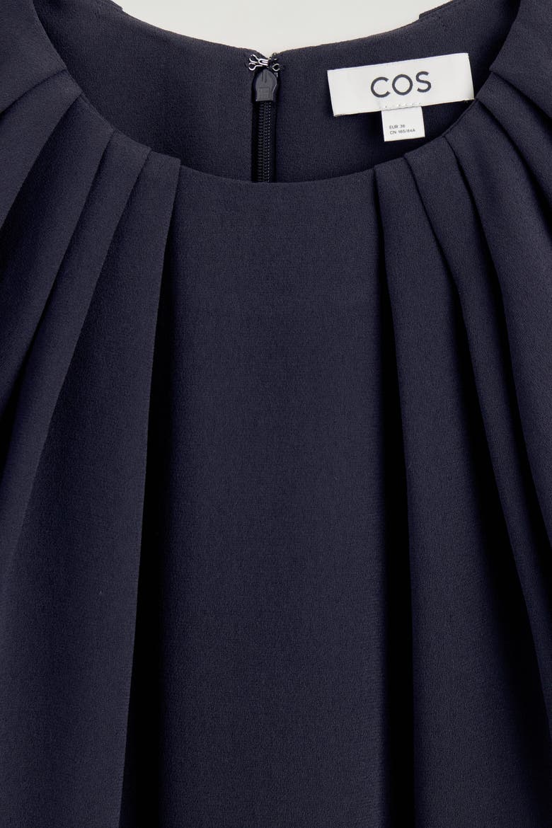 Gathered Short-sleeved Mini Dress