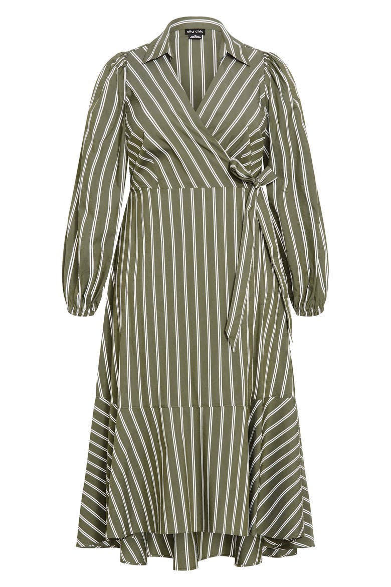 Brynn Stripe Long Sleeve Cotton Blend Dress