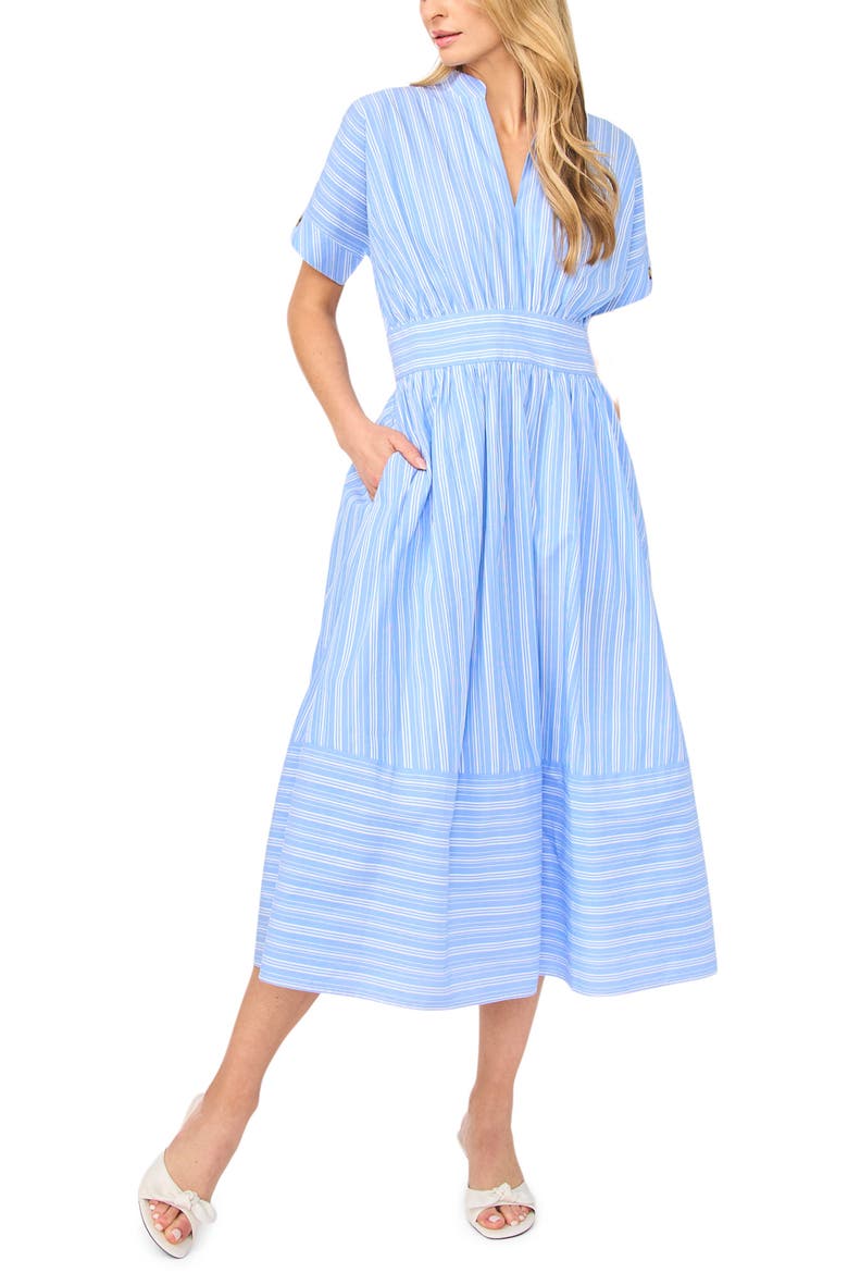 Stripe Cotton Midi Dress
