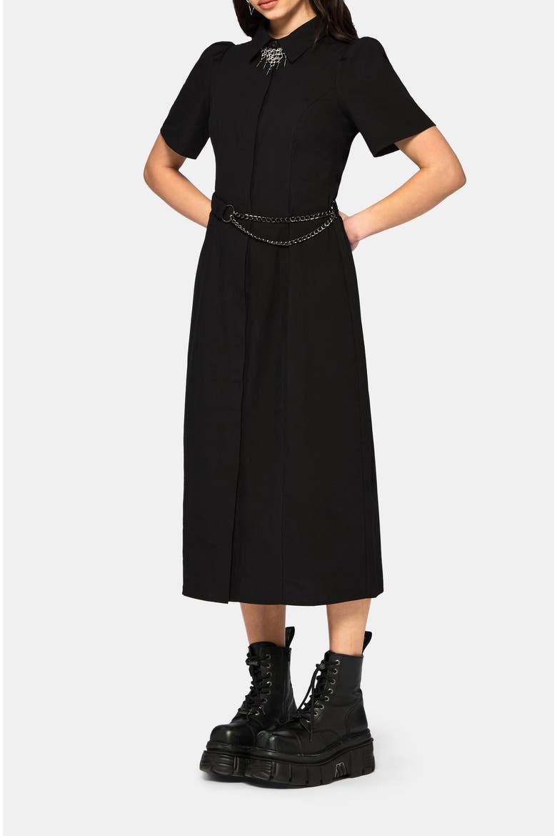 Phonoi Chain Belted Button Midaxi Dress