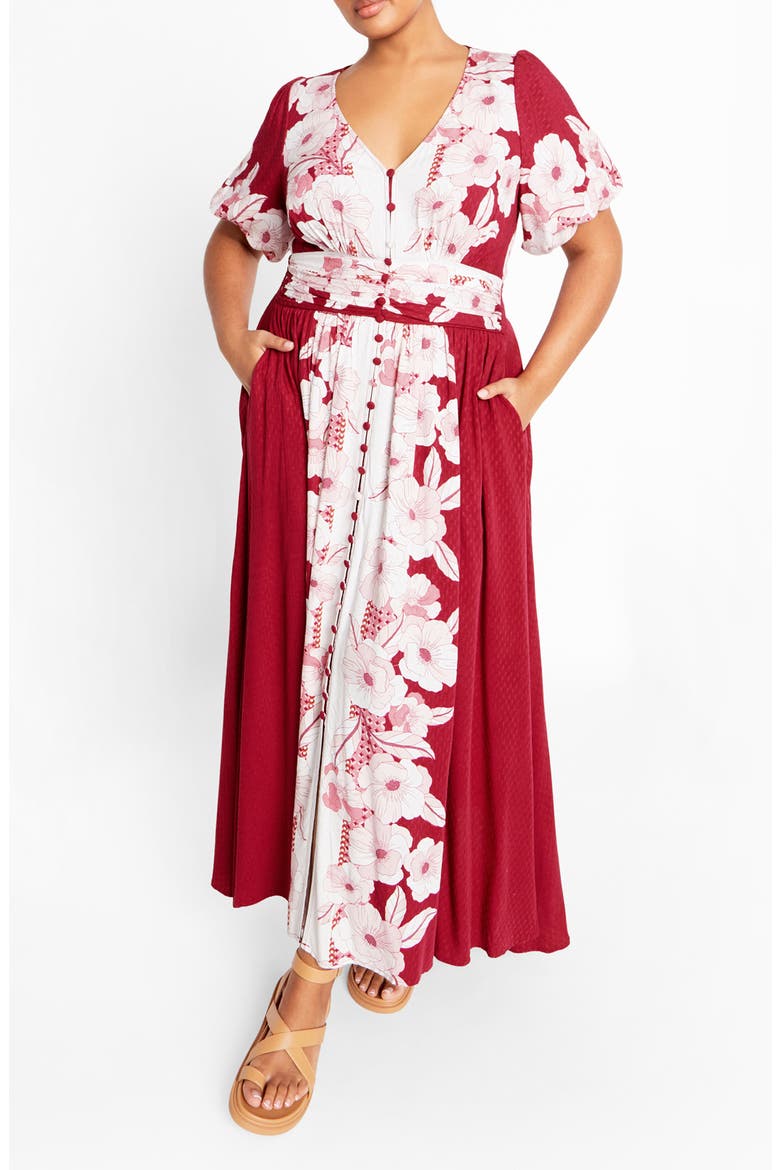 Sybelle Floral Shirred Waist Maxi Dress