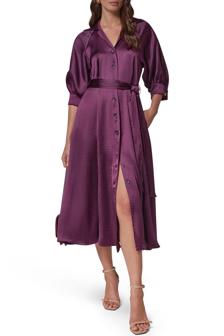 Satin Midi Shirtdress