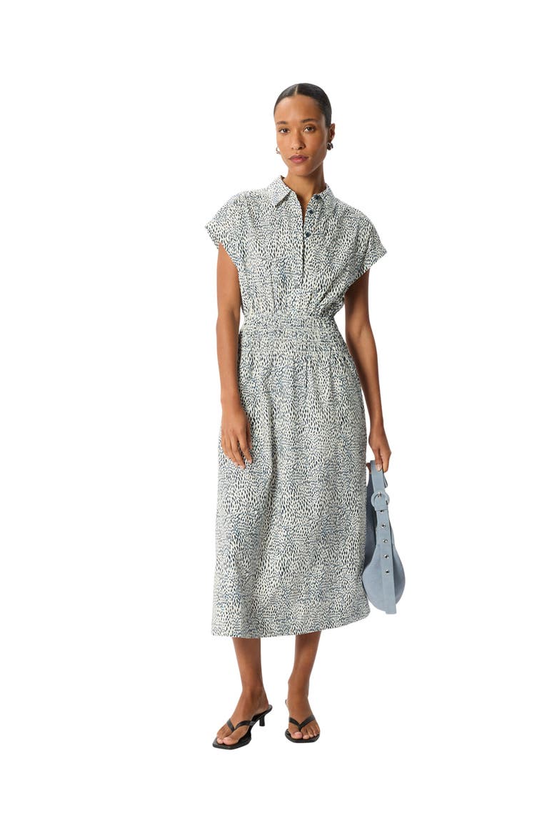 Flecked Animal Collared Dress
