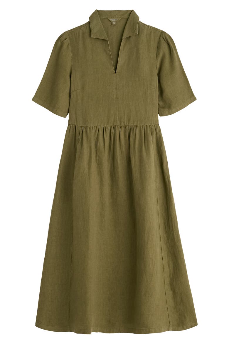 Fen Violet Linen Midi Shirtdress