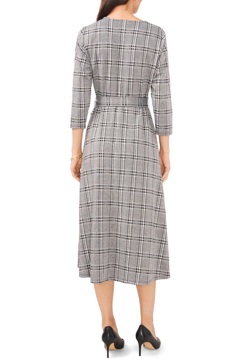 Glen Plaid Jacquard Midi Dress