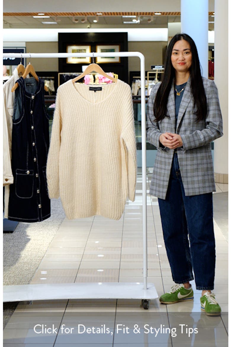 Oversize Long Sleeve Rib Sweater Minidress