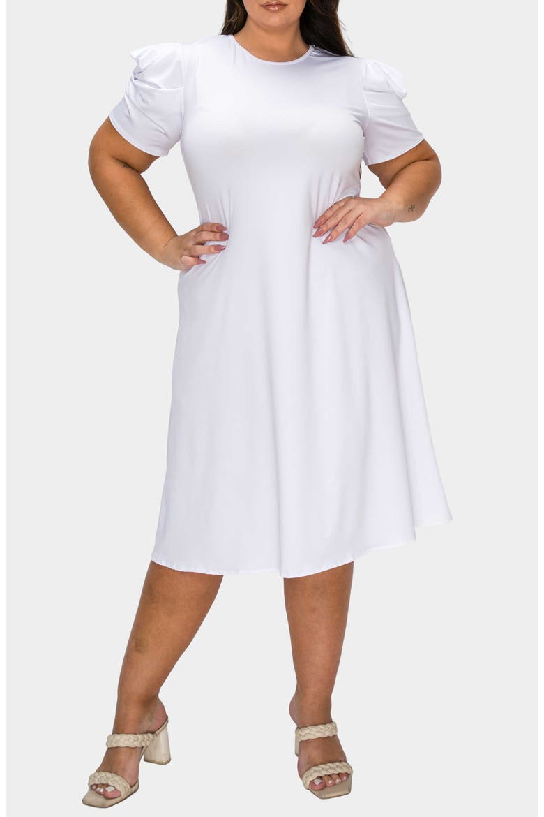 Aleyna Puff Sleeve A-Line Dress