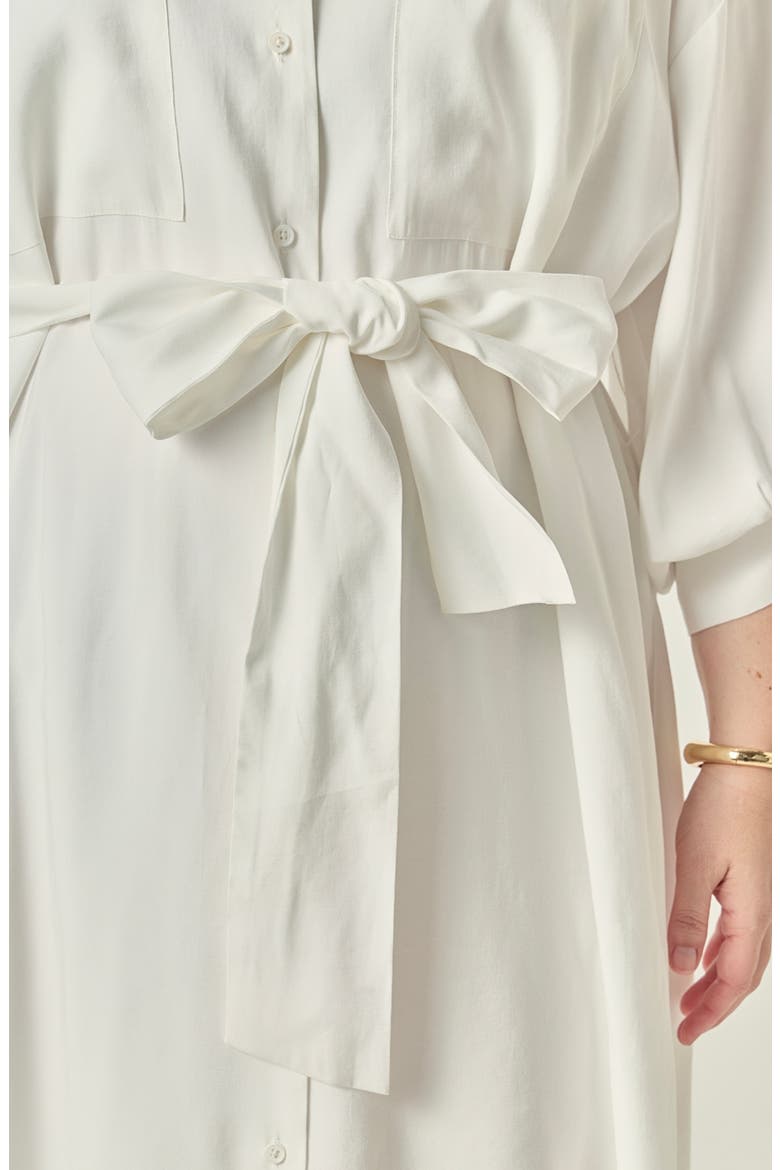 Tie Waist Mini Shirtdress