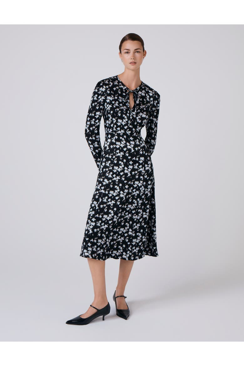 Ana Floral Satin Midi Dress