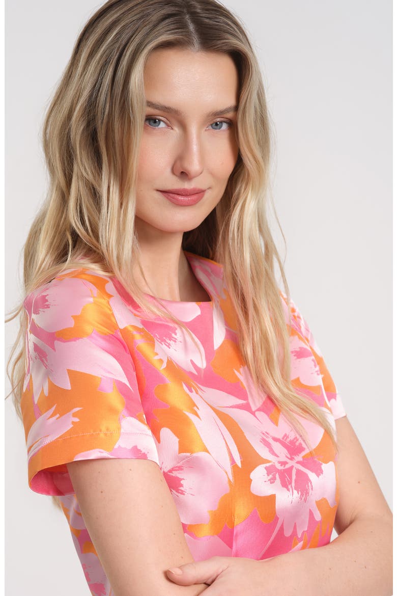 Floral Satin Brocade Minidress