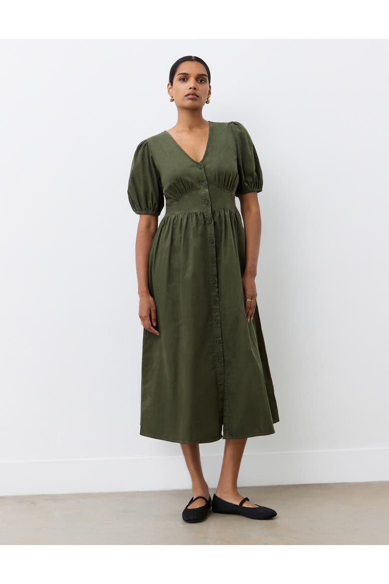 Arlow Short Sleeve Corduroy Midi Dress