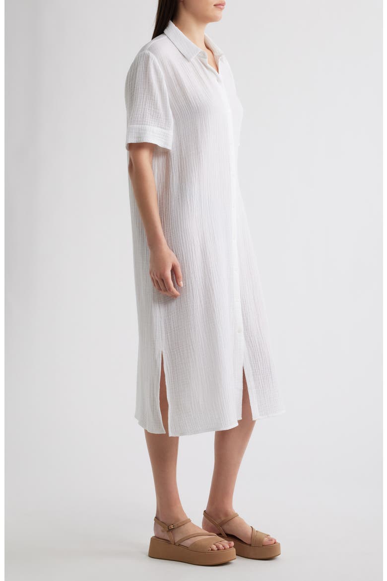 Classic Collar Organic Cotton Midi Shirtdress