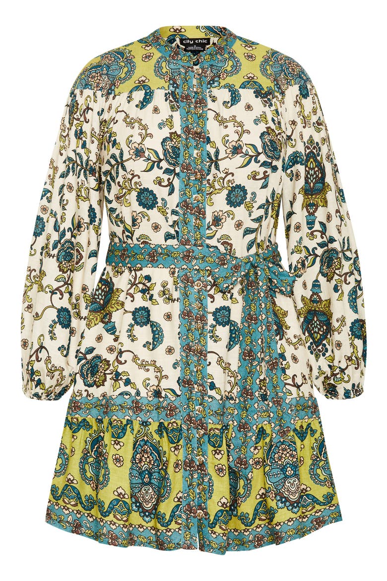 Sable Print Long Sleeve Minidress