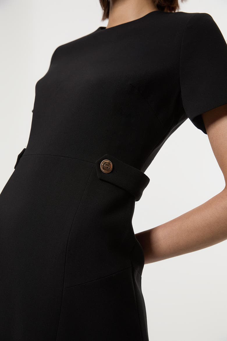 Tab Detail Tailored Mini Dress