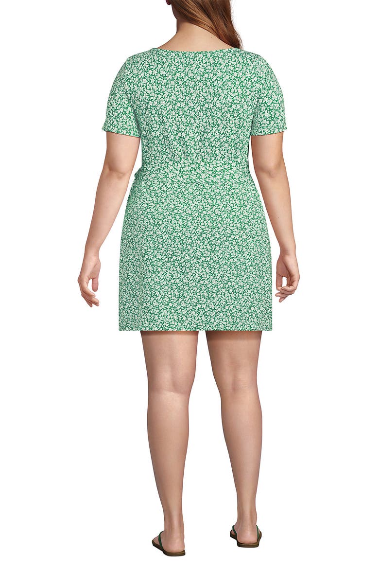 Plus Size Short Sleeve Cotton Modal Wrap Mini Dress