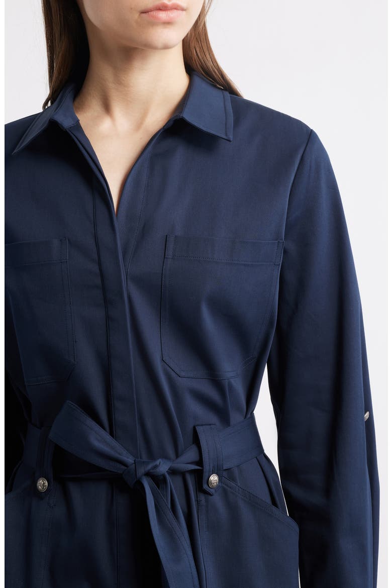 Long Sleeve Cotton Blend Shirtdress