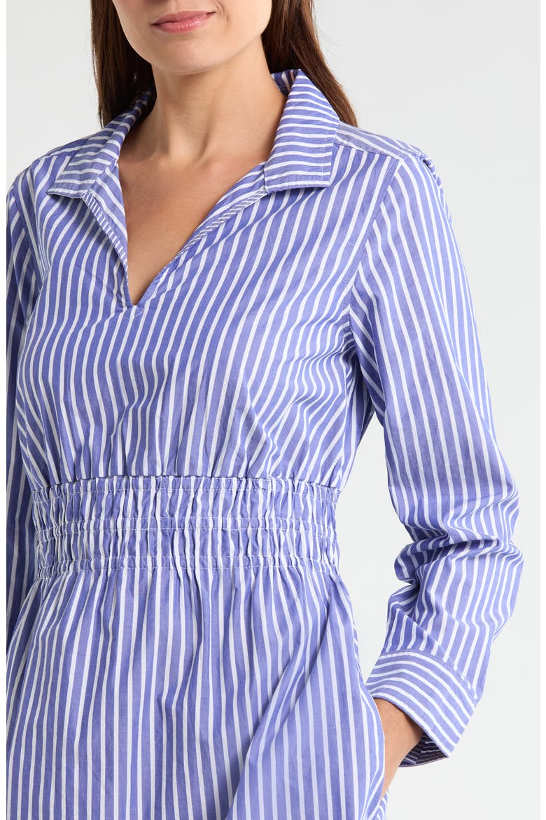 Sunlit Stripe Long Sleeve Shirtdress
