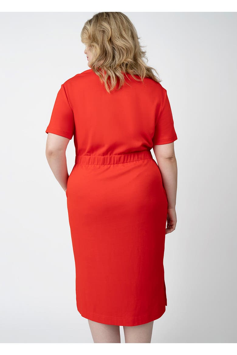 CoolROSE Luxe Midi Plus Size Dress with Velvet Tie