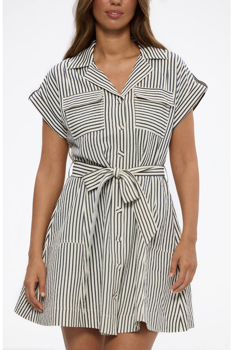 Portia Stripe Mini Shirtdress