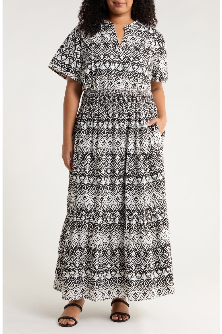 La Palma Floral Belraj Tiered Cotton Maxi Dress