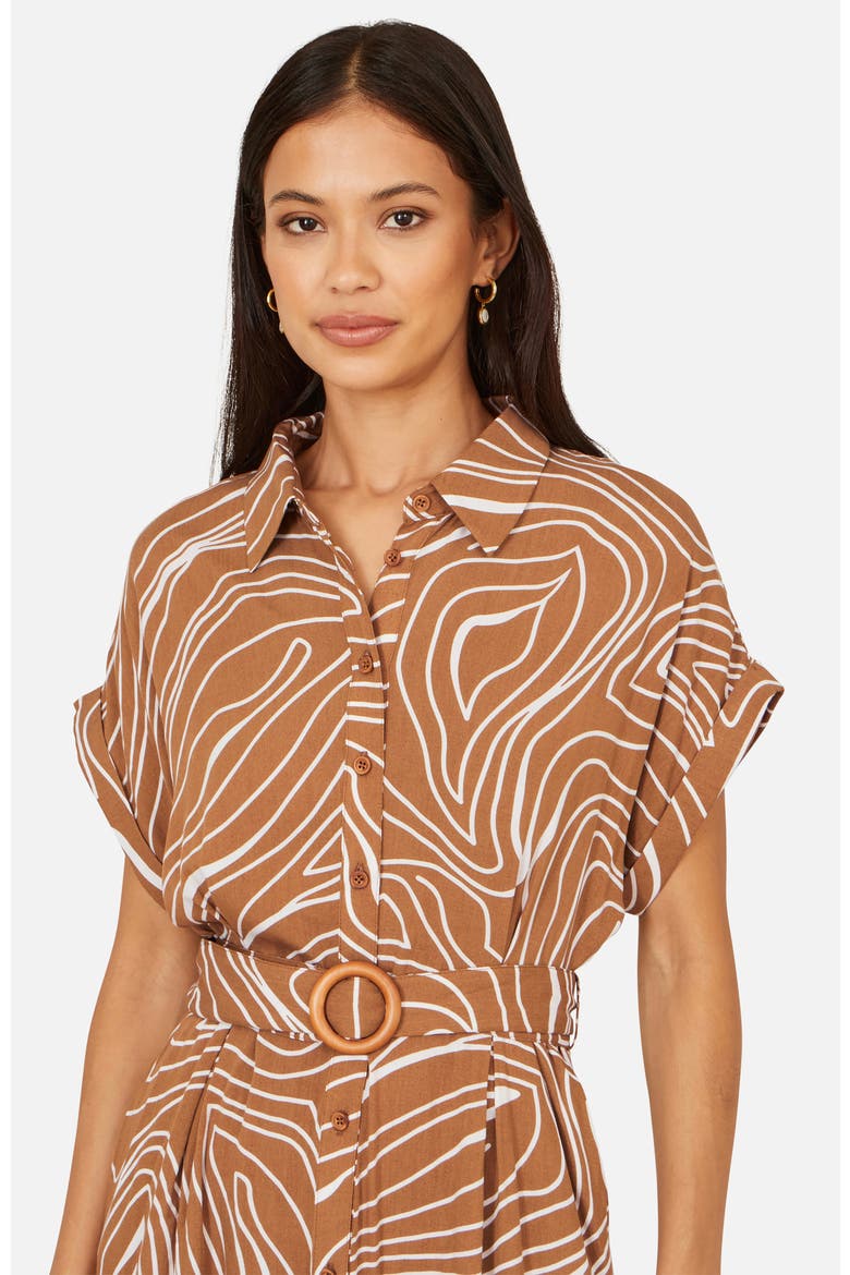 Abstract Swirl Print Relaxed Midi Dress