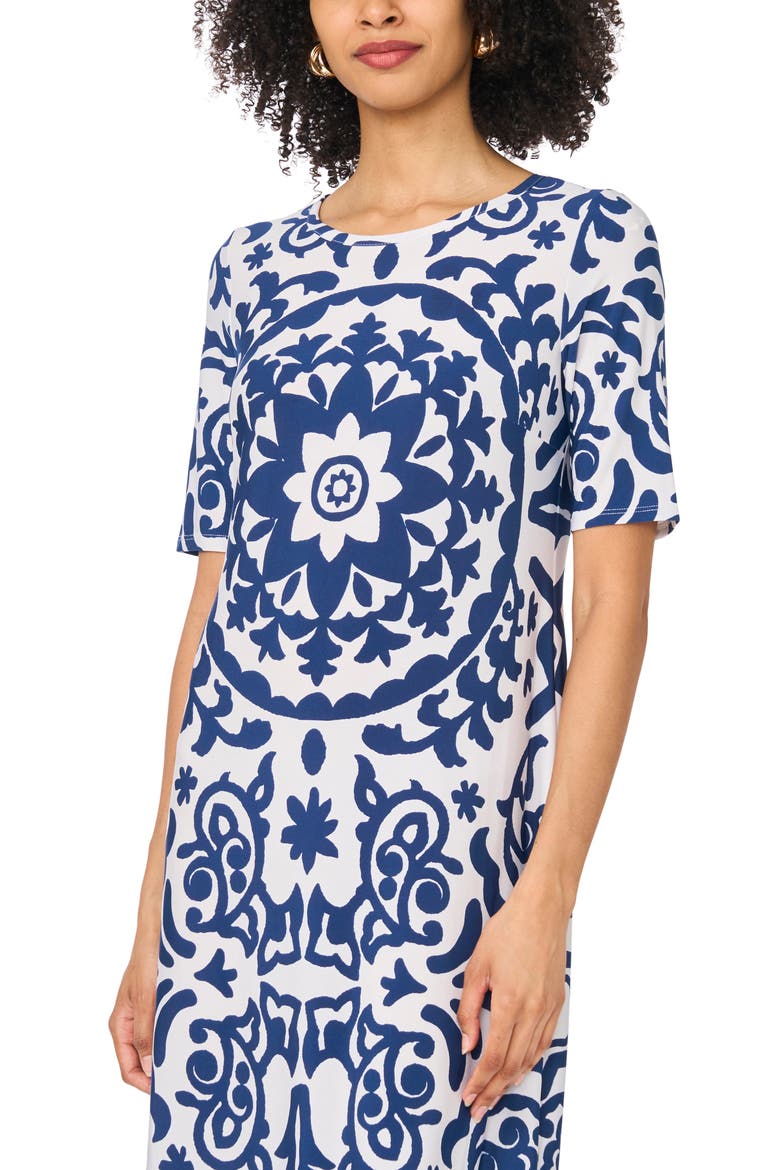 Print Crewneck Maxi Dress