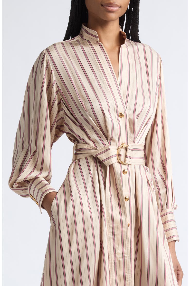 Valiant Stripe Long Sleeve Midi Shirtdress