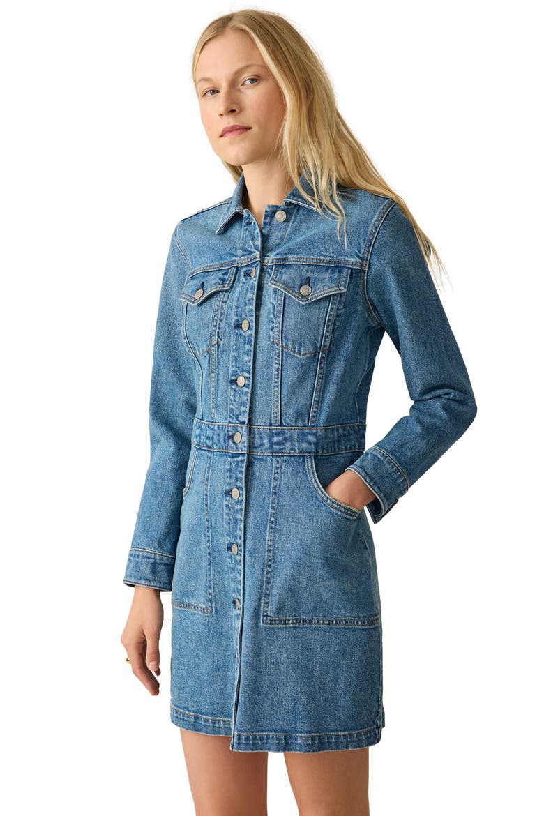 Michelle Long Sleeve Denim Mini Shirtdress