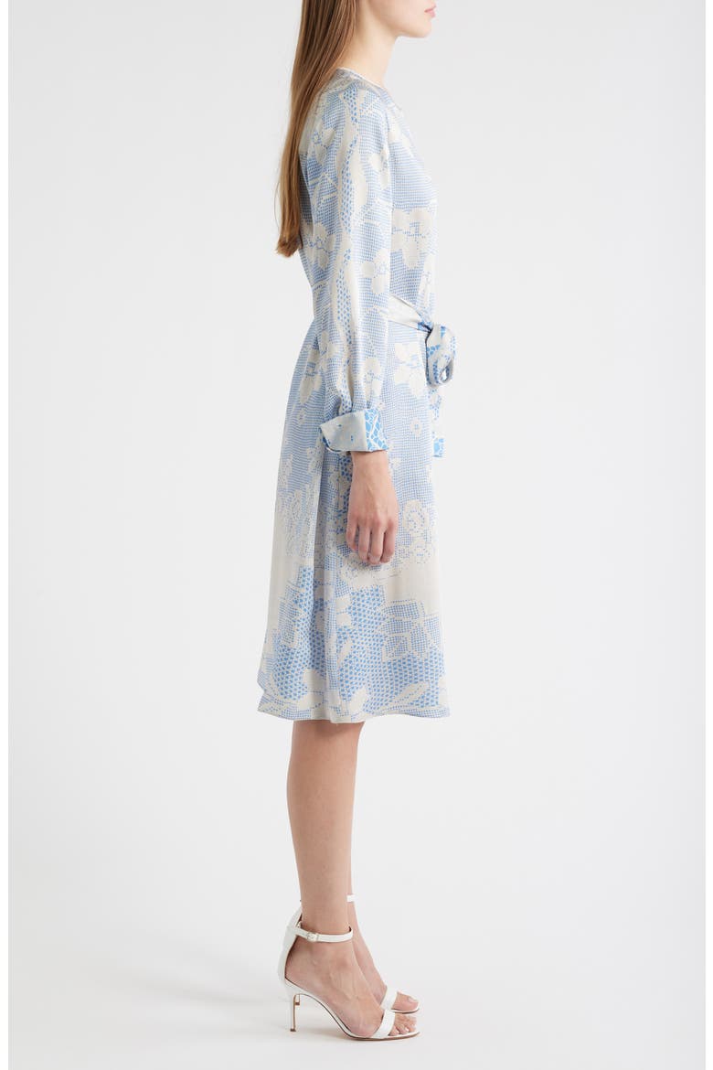 Michelle Print Tie Waist Long Sleeve Dress
