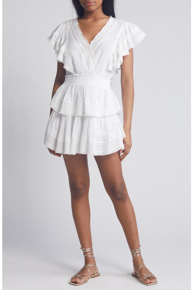 Gwen Ruffle Cotton Eyelet Minidress