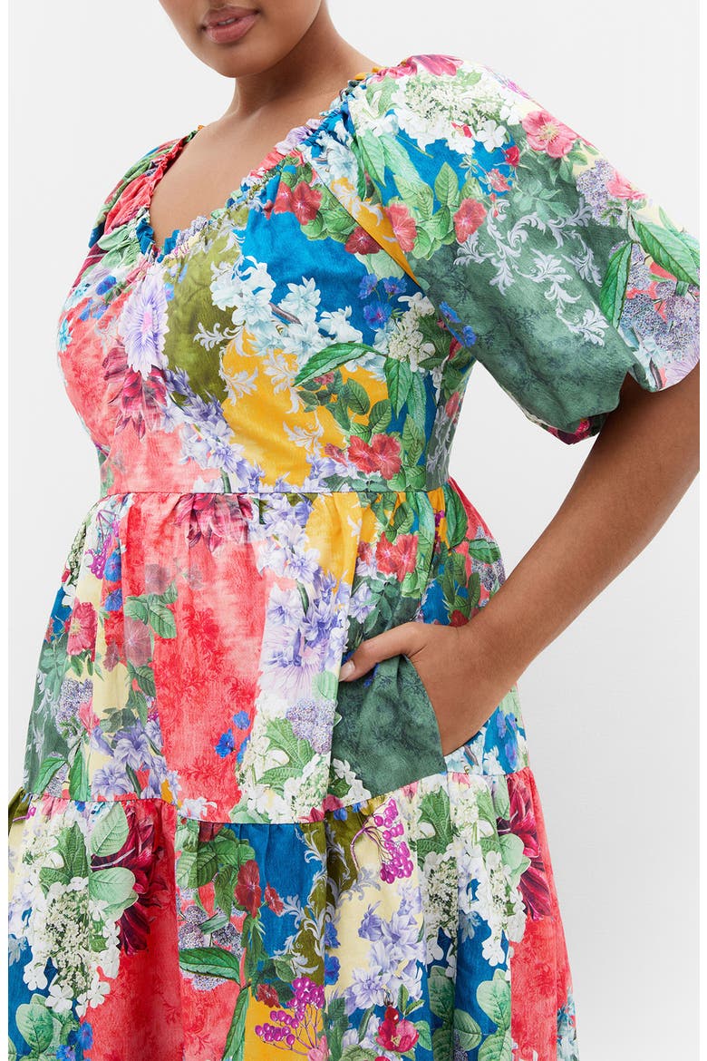Fantasy Print Flared Midi Dress