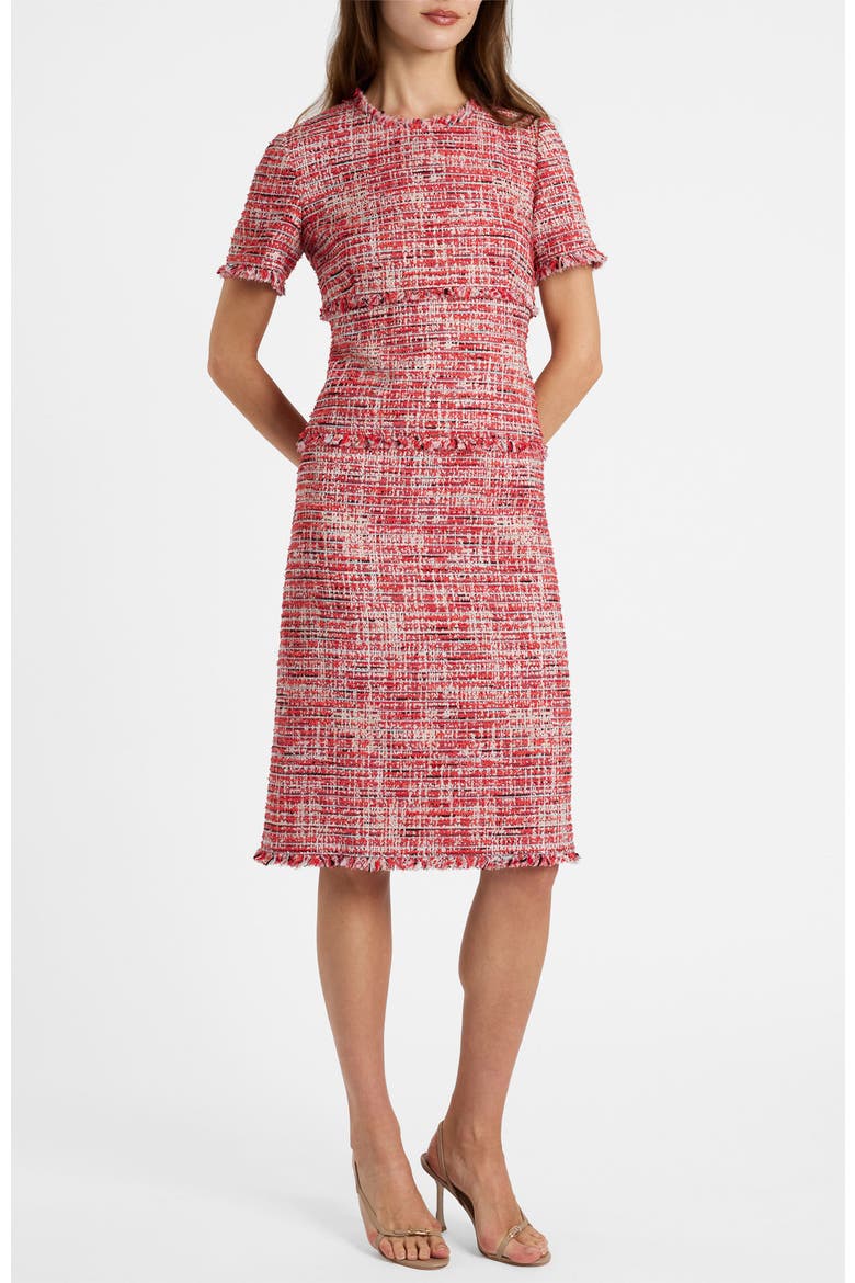 Giulia Short Sleeve Sheath Dress in Modern Tweed