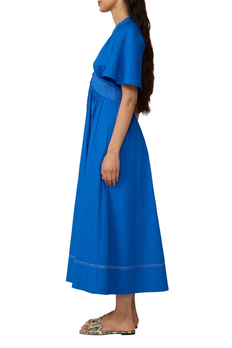 Dawn Stretch Cotton Poplin Midi Dress