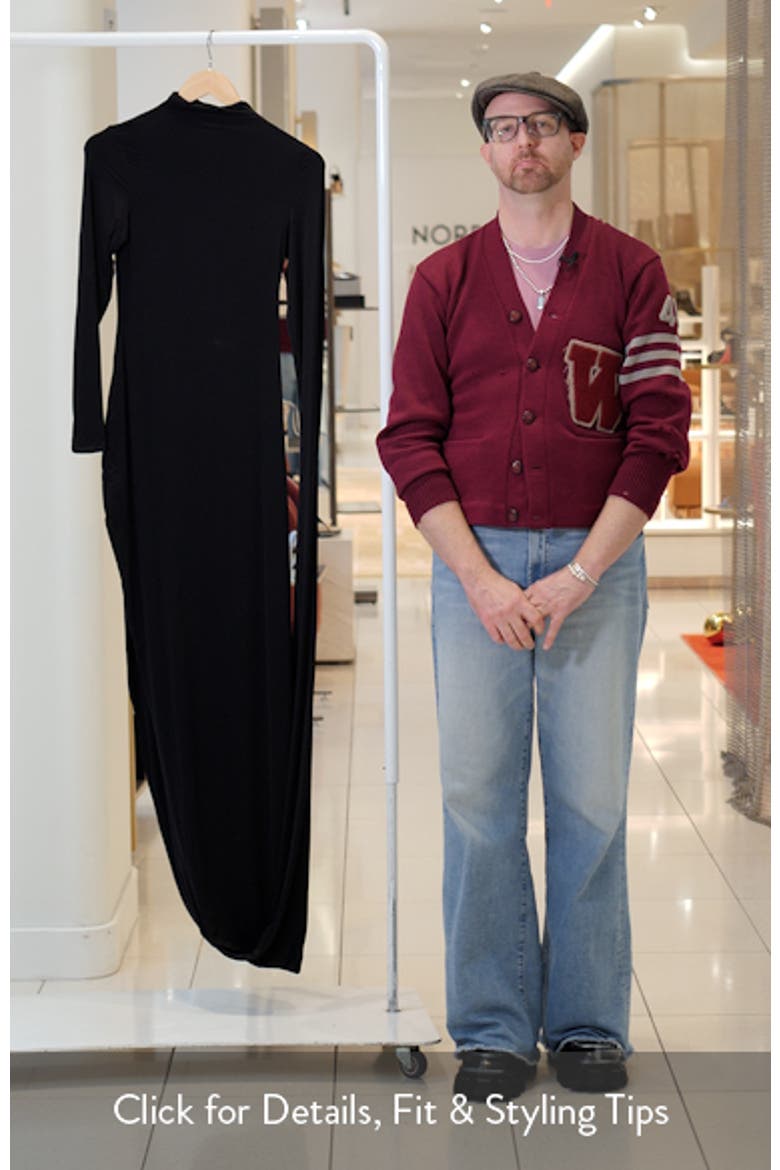Drape Long Sleeve Maxi Dress