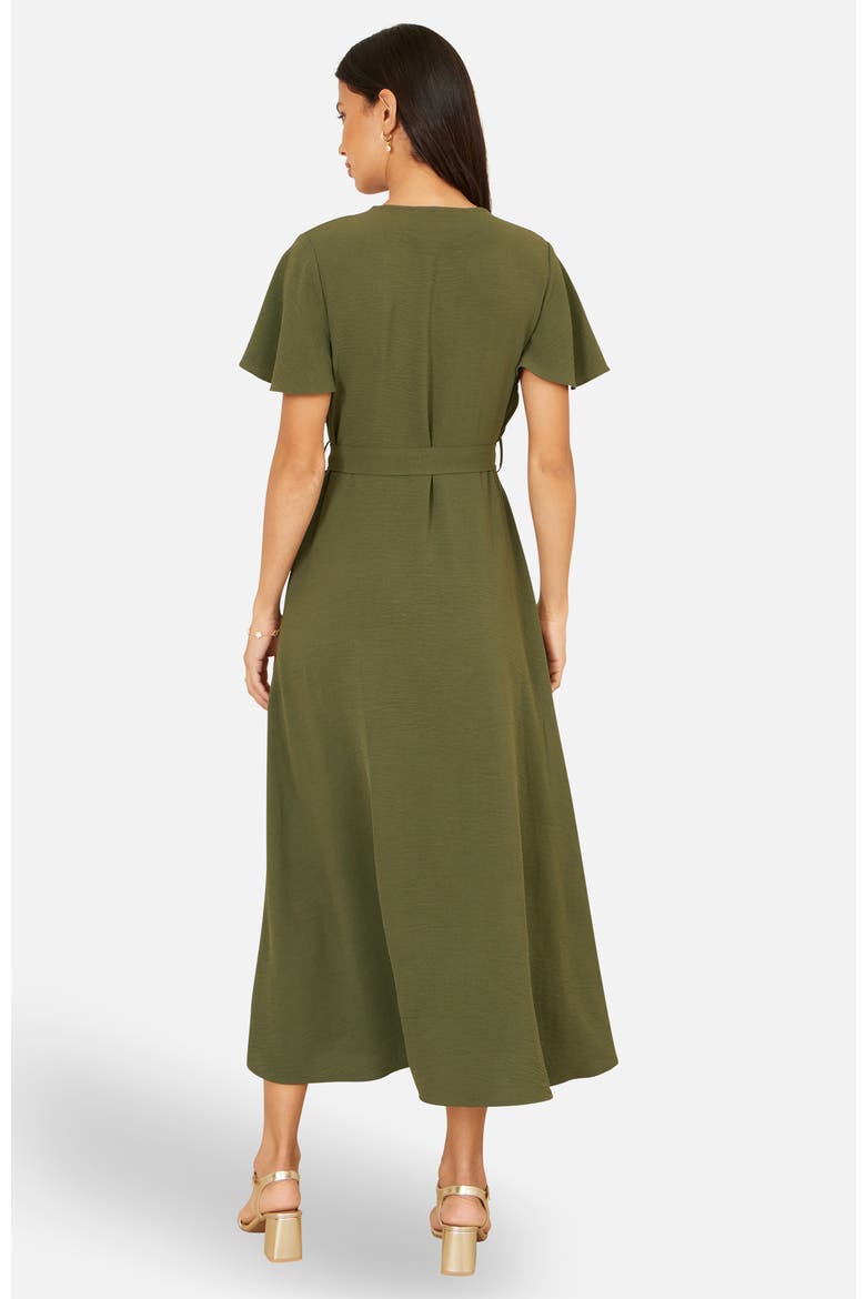 Ruffle Collar Midi Shirt Dress