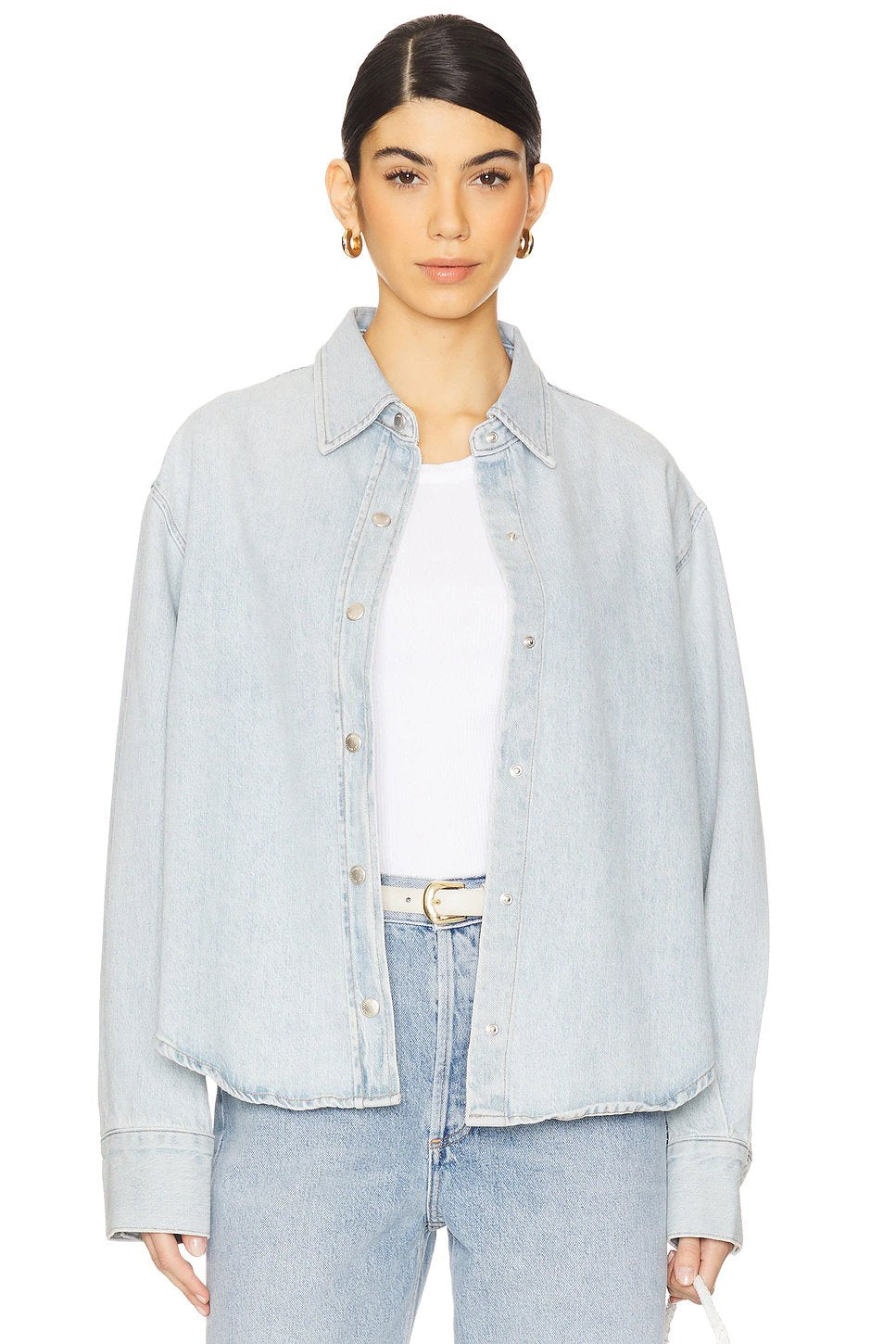 AGOLDE Laurel Shirt in Cluster - Image 1