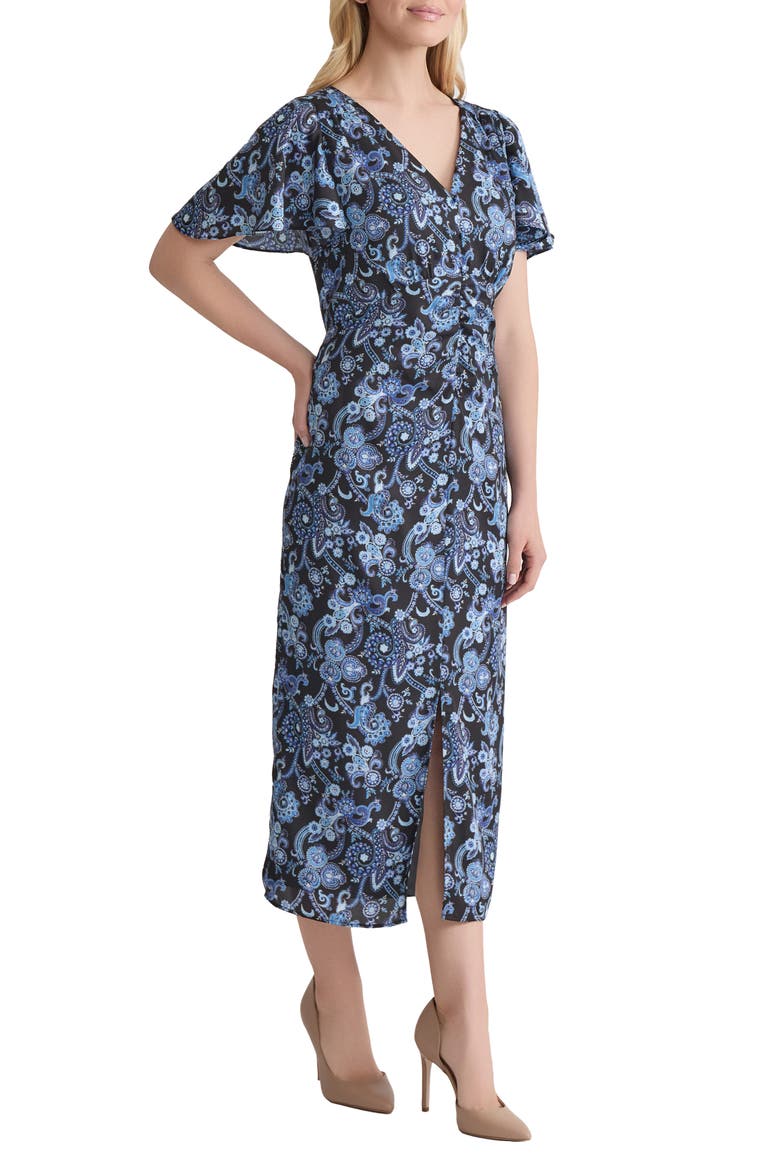 Flutter Sleeve Midi Dress