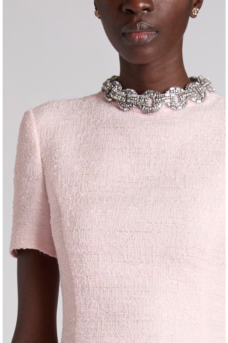 Rhinestone Embellished Tweed Minidress