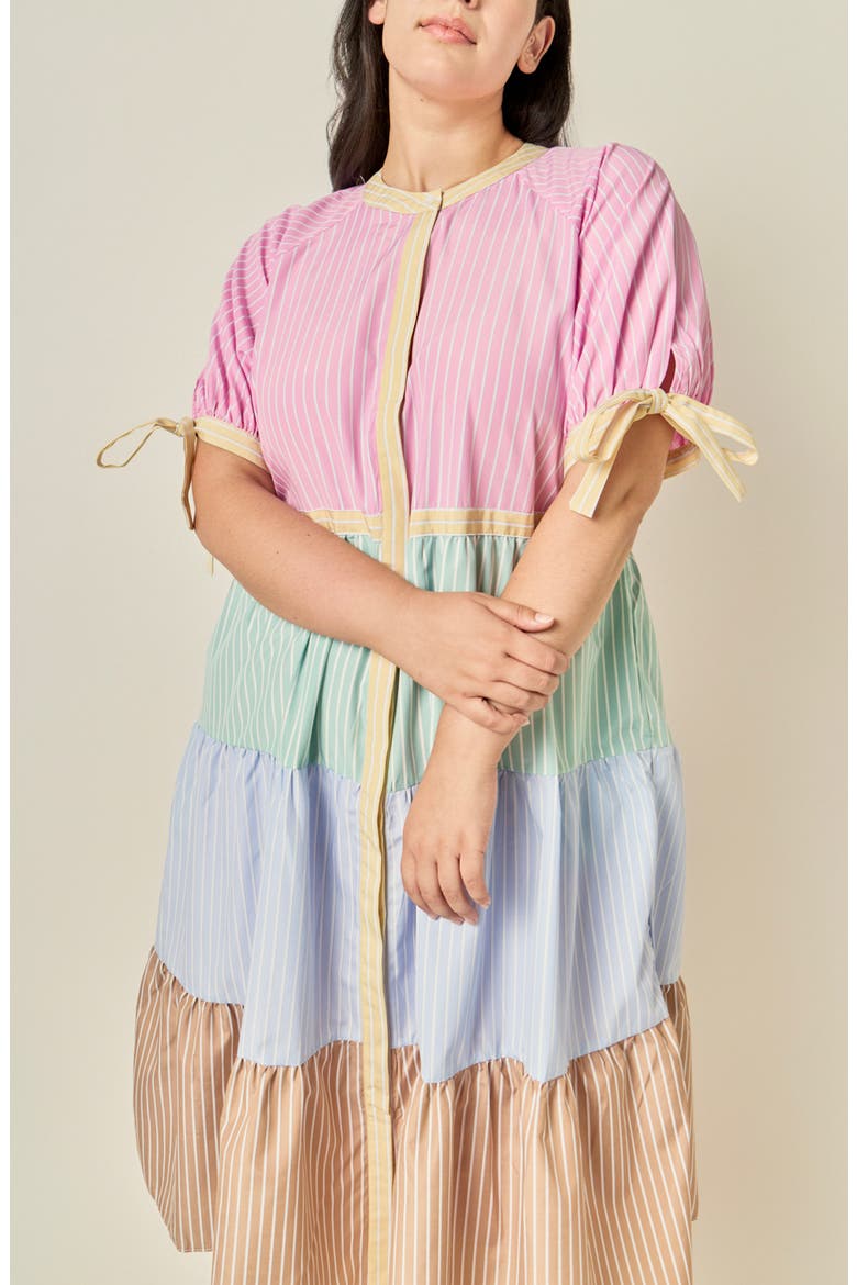 Colorblock Stripe Midi Dress