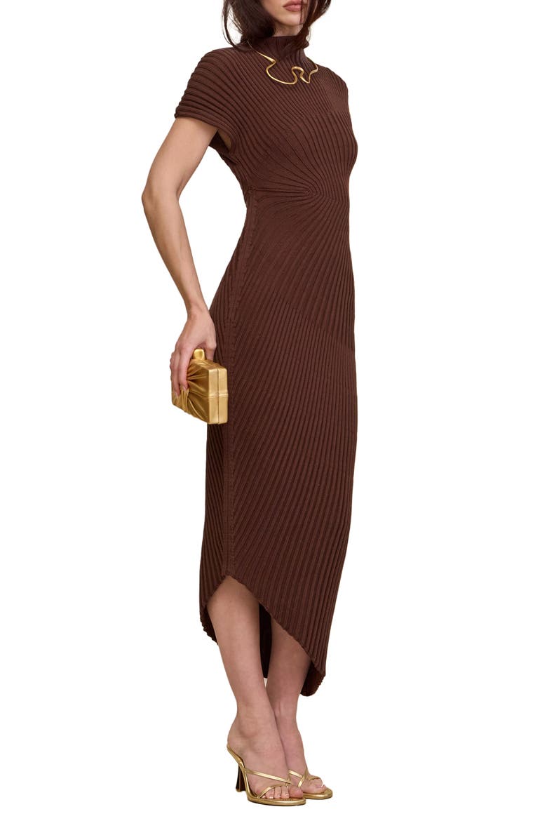 Chrysta Turtleneck Rib Midi Sweater Dress
