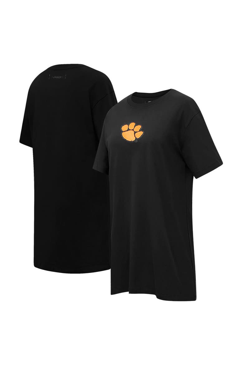 Women's Pro Standard Black Clemson Tigers Tonal Neutral Mini T-Shirt Dress