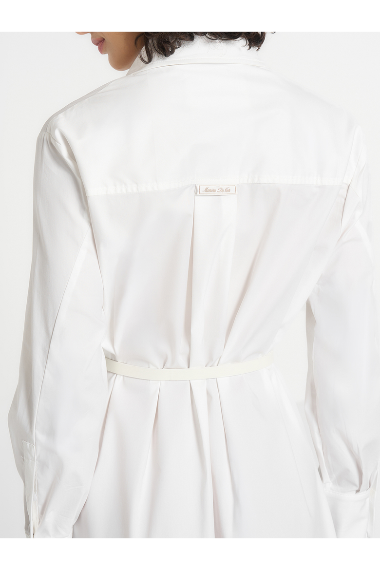Isa Belted Cotton Midi Shirt Dress