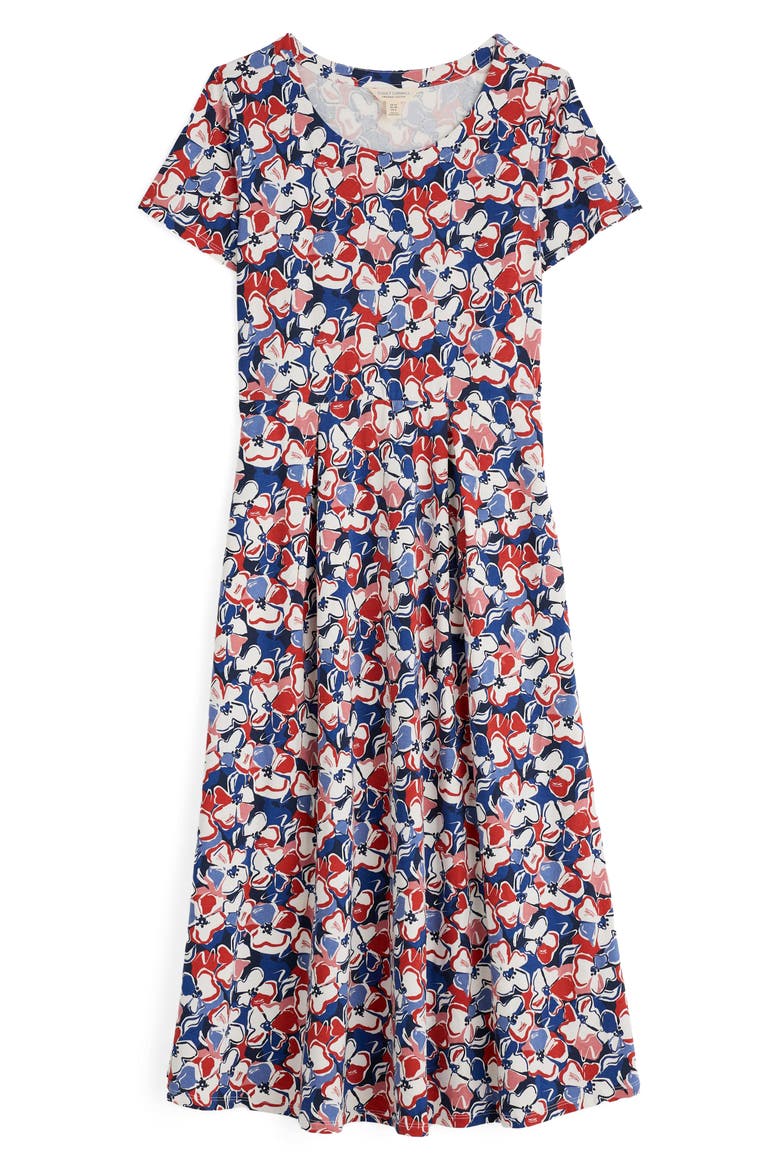 Veronica Print Stretch Organic Cotton Midi Dress