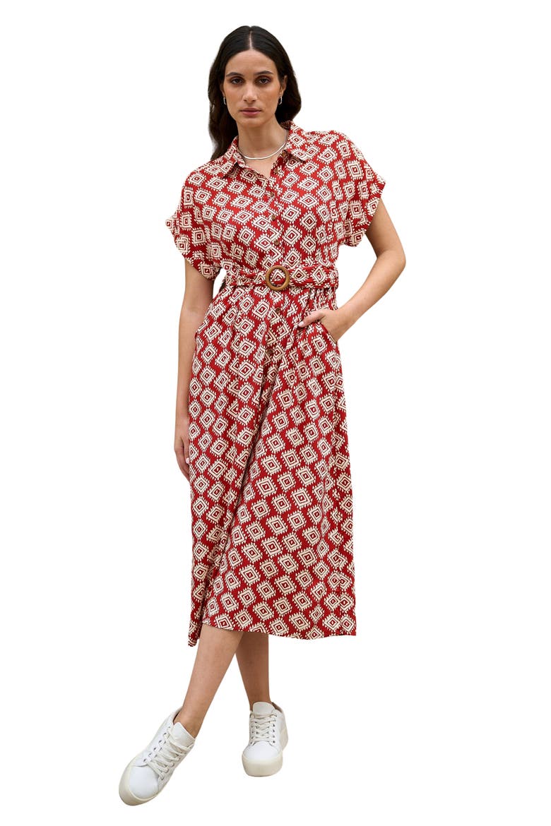 Belted Midi Shirt Dress