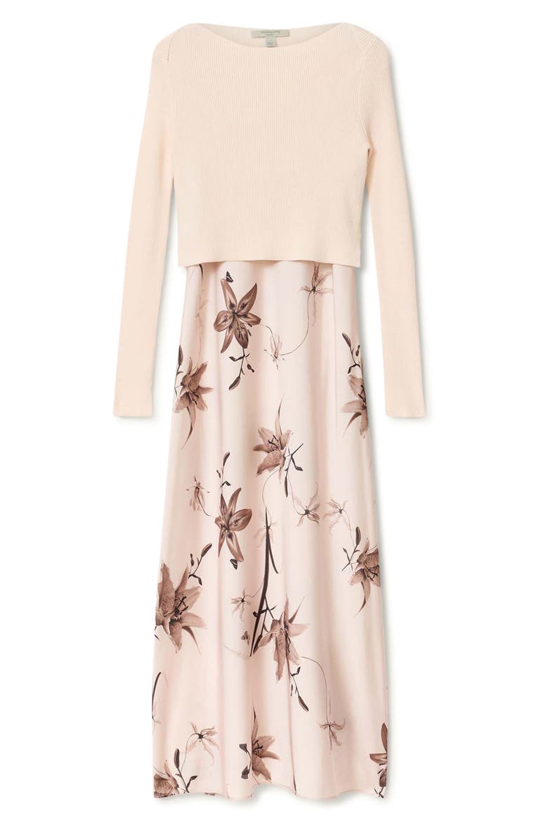 Hera Long Sleeve 2-in-1 Rib Sweater & Midi Slipdress