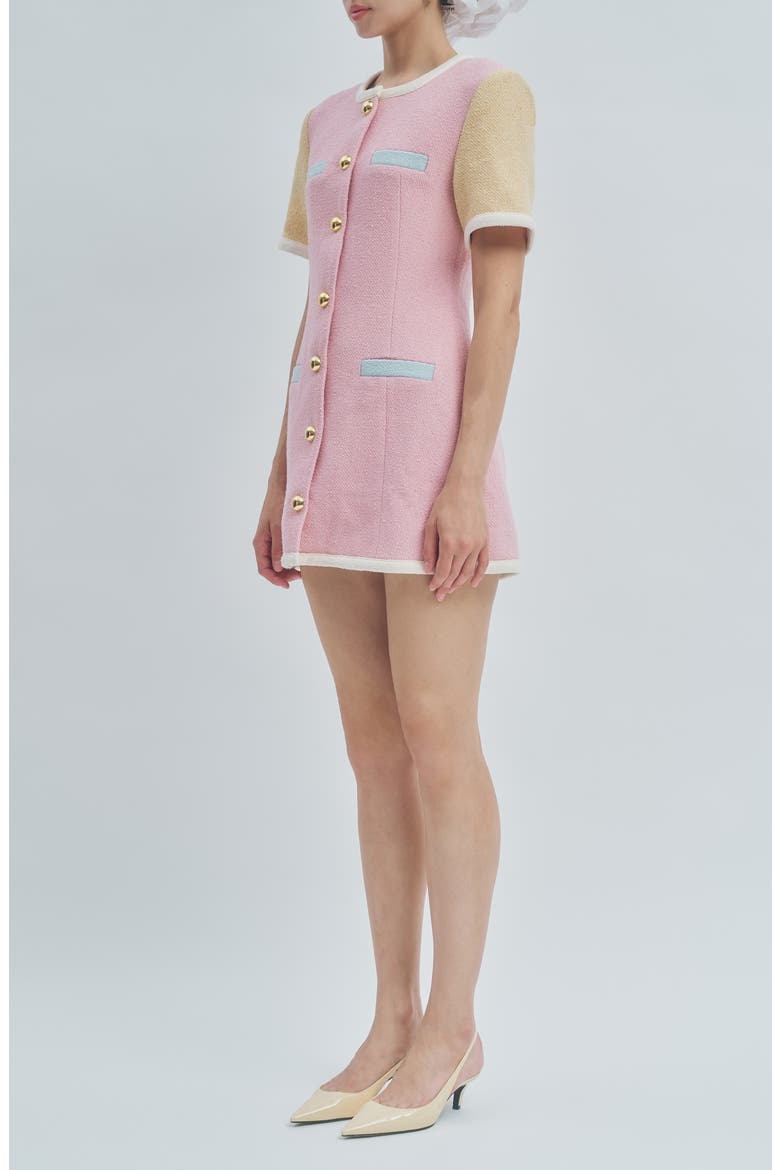 Taylor Colorblock Tweed Minidress